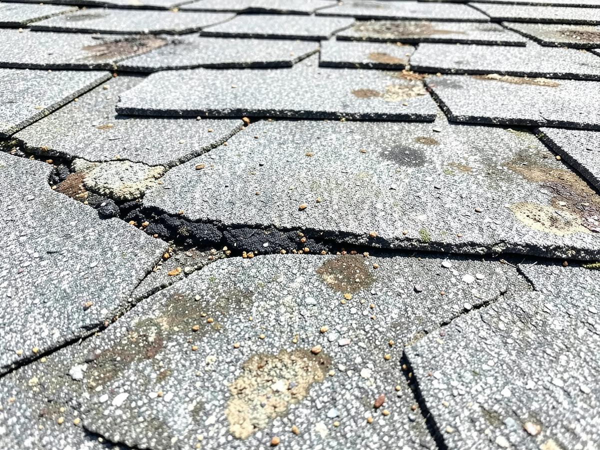 Roof shingle granule loss needing restoration service